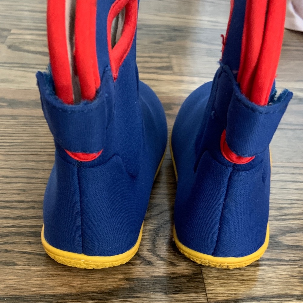 Bogs Kids' Vibrant Blue and Red Pull On Rain Boots - Picture 3 of 6